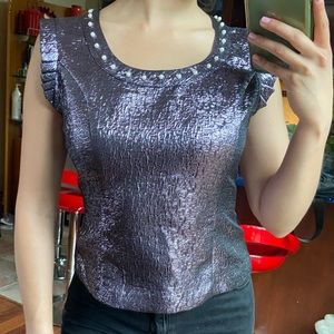 Size XS, metallic handmade blouse (made in Ecuador). NEW, never worn.